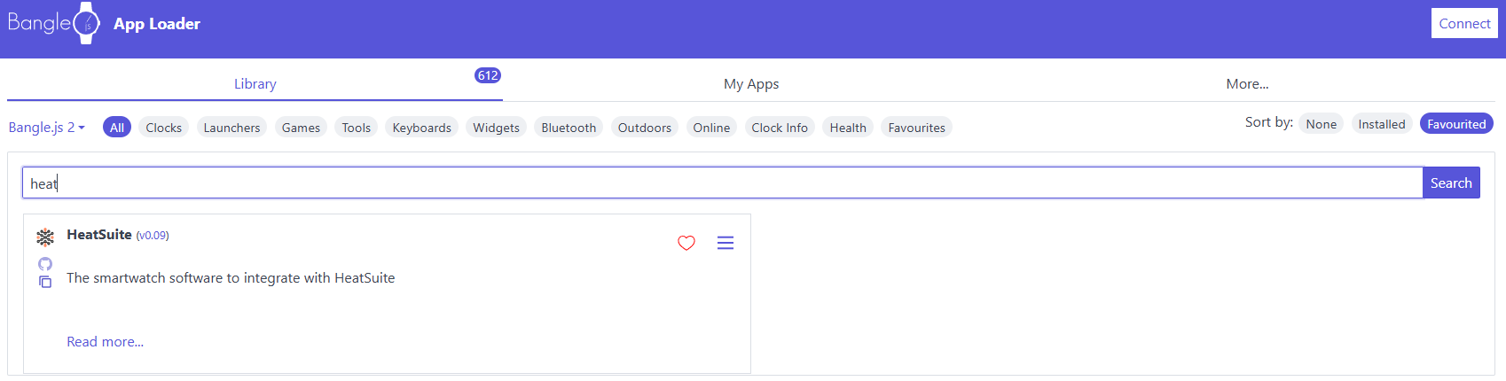 HeatSuite Search on BangleApps